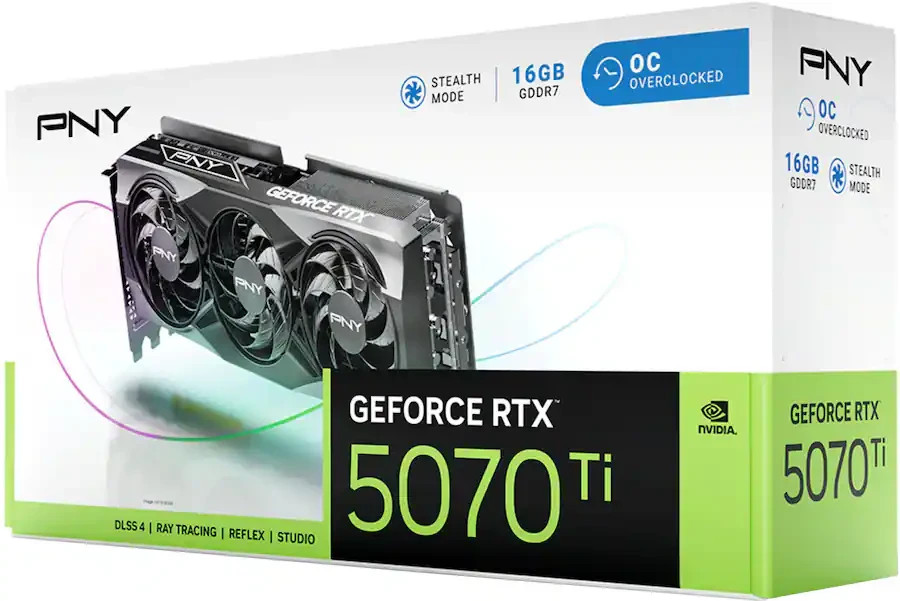 PNY – GeForce RTX 5070 Ti 16GB OC GDDR7 PCI Express 5.0 Graphics Card