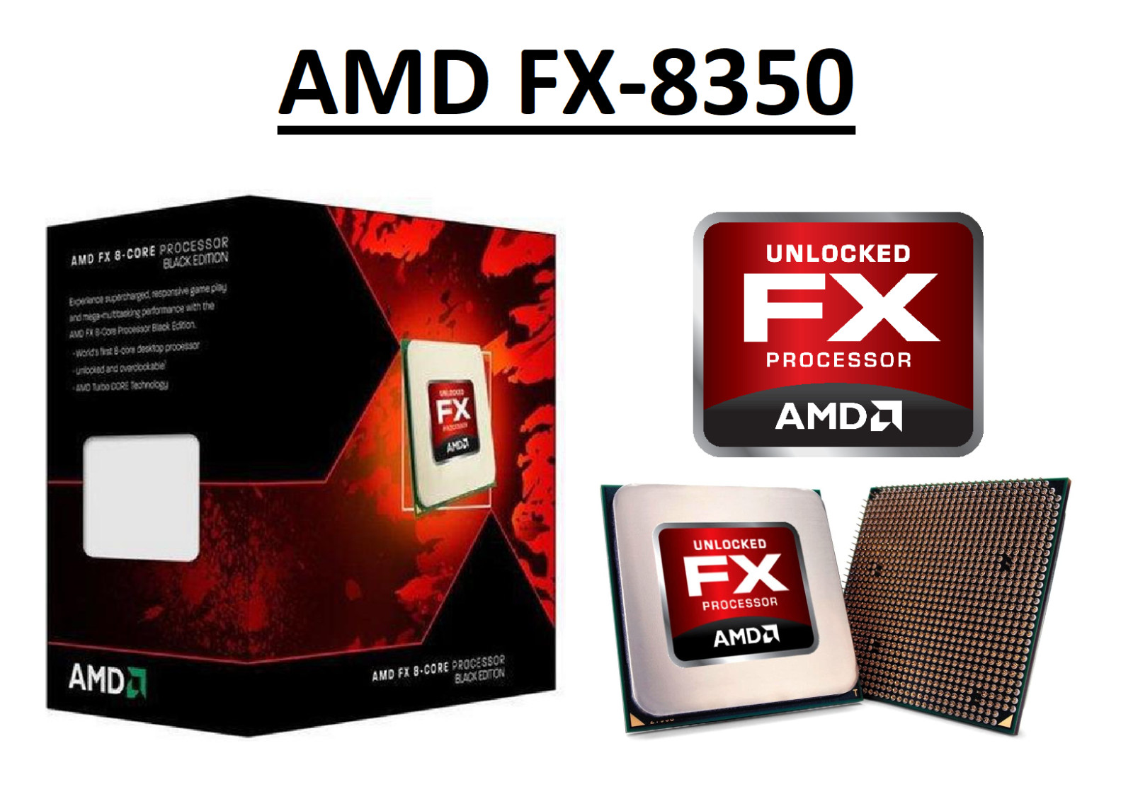 AMD FX-8350 Octa Core Processor 4.0 – 4.2GHz, 8 MB Cache, Socket AM3 125W CPU