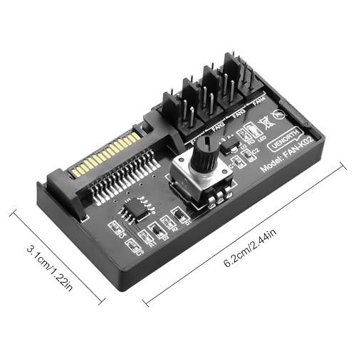 Cooling Fan Speed Knob Controller 12V 4 Pin PWM PC Chassis Fan Adapter Hub