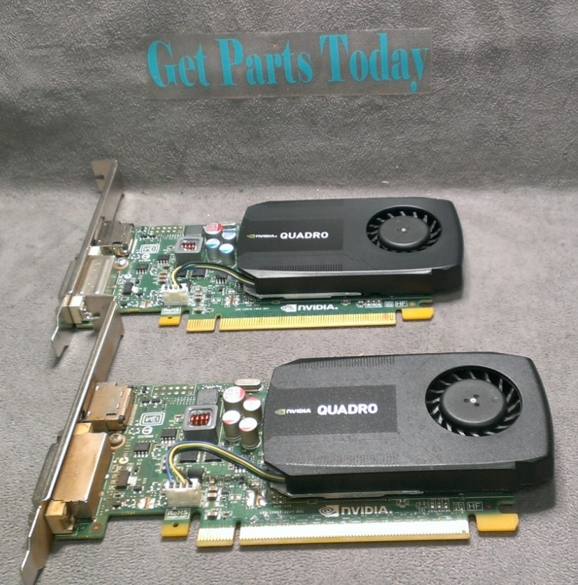 Lot of 2 Nvidia Quadro K600 1GB PCI-E DVI Display Port Video Card Full Height