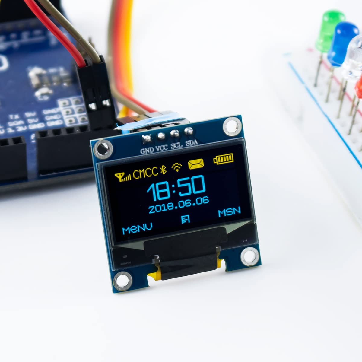 5 Pcs 0.96 Inch OLED I2C IIC Display Module 12864 128×64 Pixel SSD1306 Mini S…