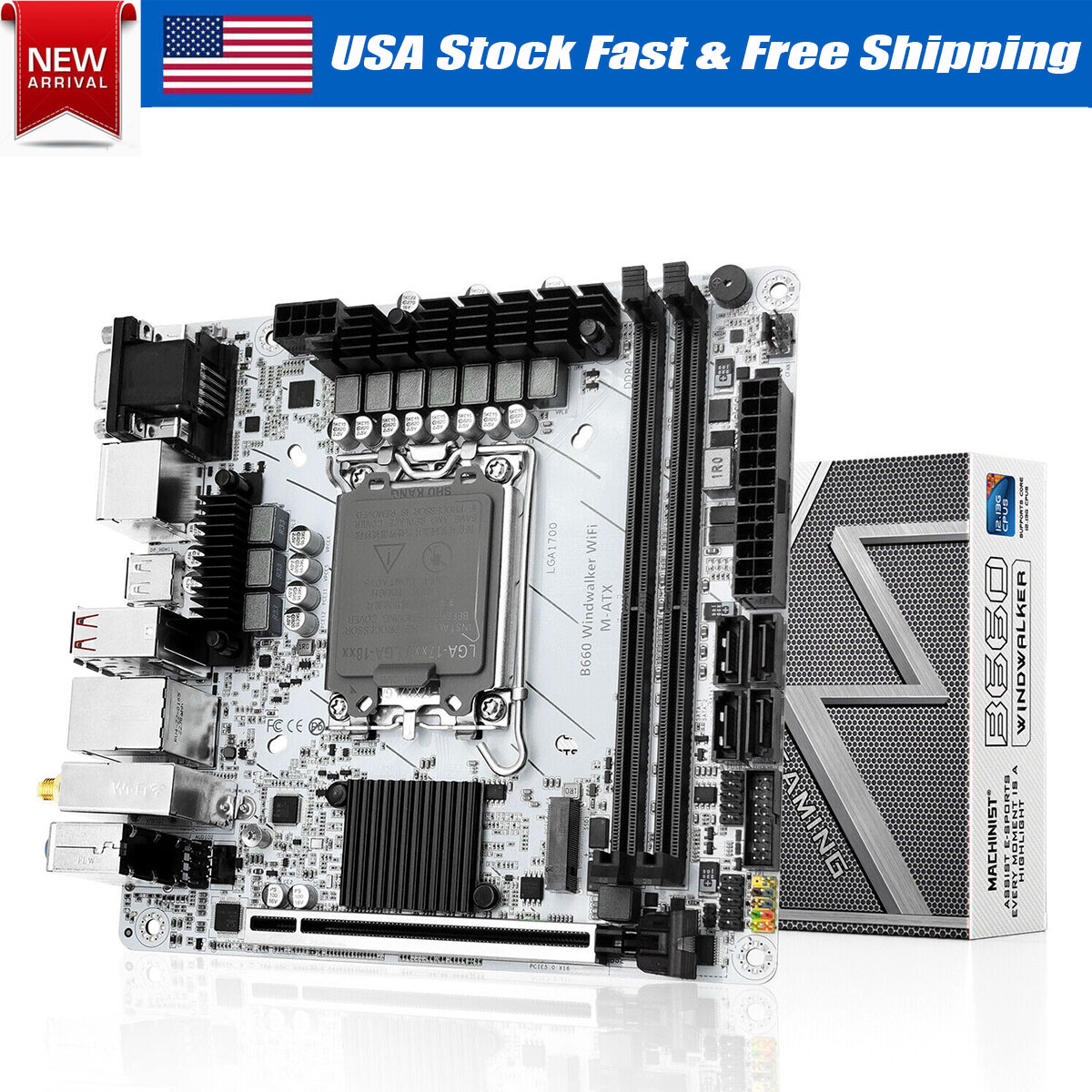 LGA 1700 B660 WiFi Motherboard HDMI USB 2.0 USB 3.1 Support DDR4 RAM With Buzzer