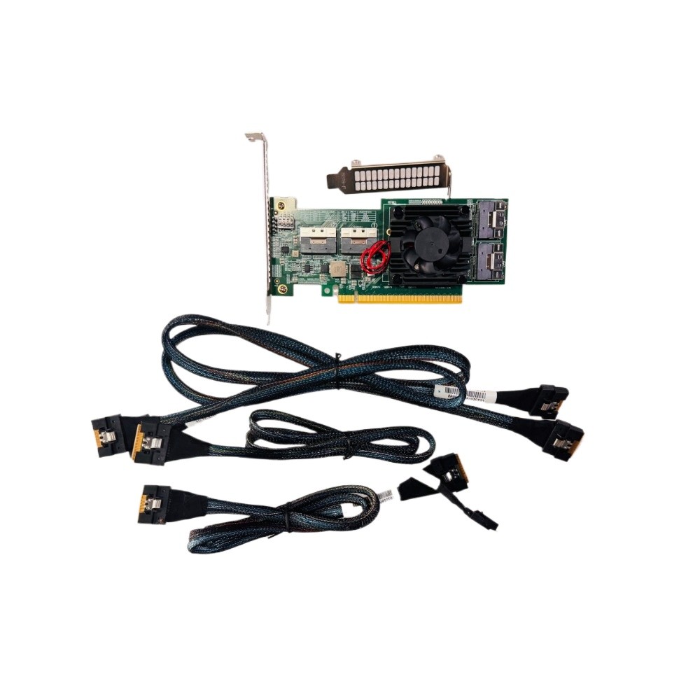 PLX8749 PCI Express x16 to 4x SFF-8654 8I Adapter PCI-E X8 + 4*Baseplate 4*Cable