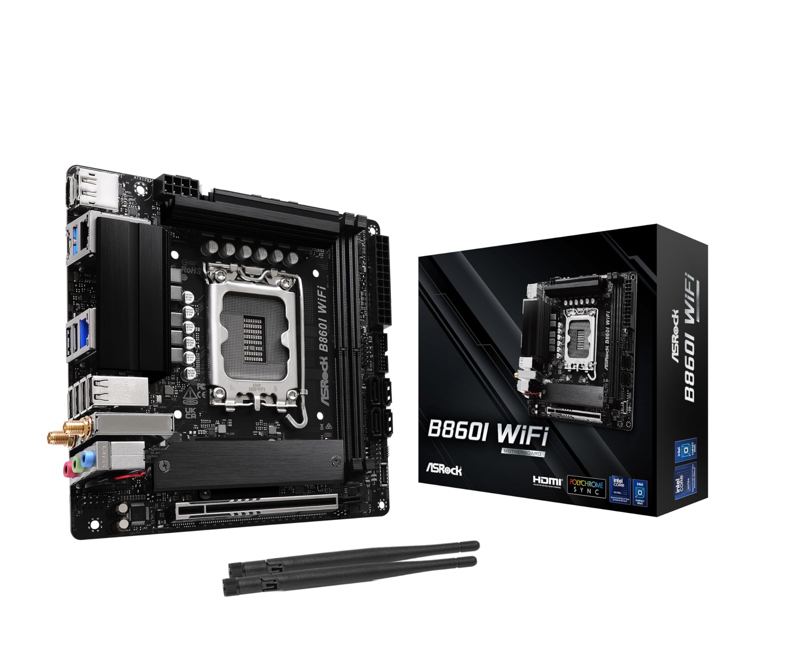 ASRock Intel Core Ultra B860 LGA1851 B860I WiFi 6E DDR5 8933 MHz Mini ITX