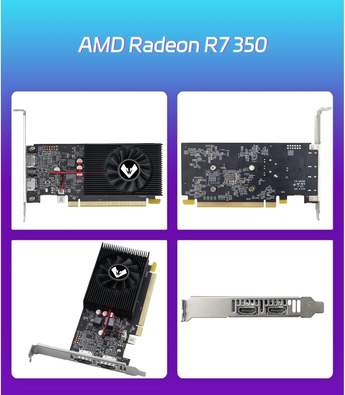 AMD Radeon R7 350 4GB GDDR3 Graphics Card – Dual HDMI for Multi-Monitor Setup