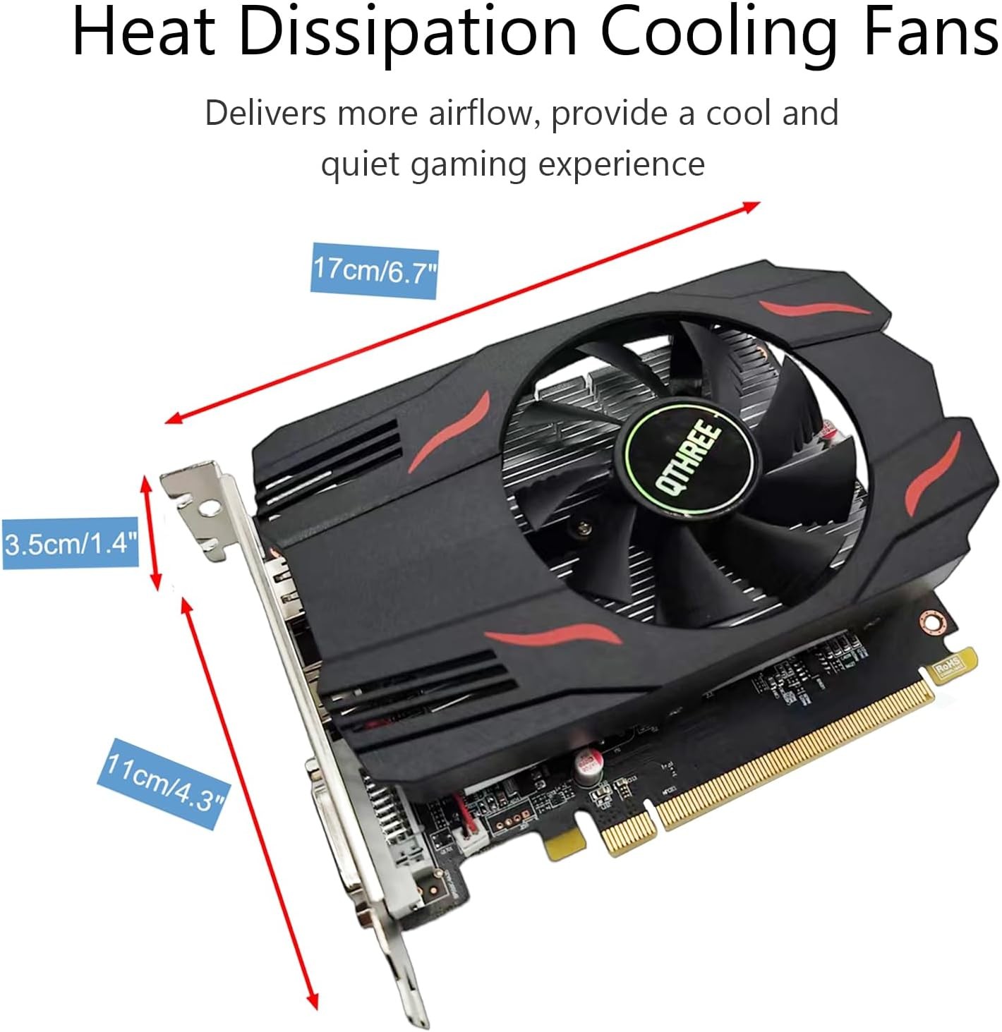 QTHREE Radeon RX 550 4GB Graphics Card GDDR5 128 Bit