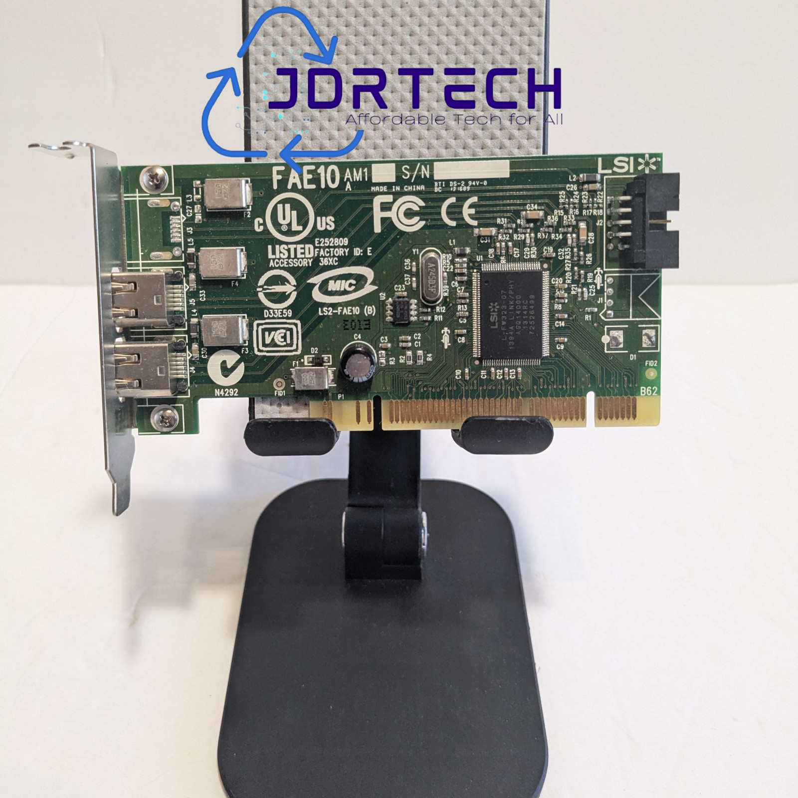 Dell LSI H924H 2 PORT IEEE 1394 PCI CONTROLLER LS2-FAE10 FireWire400 Half Height