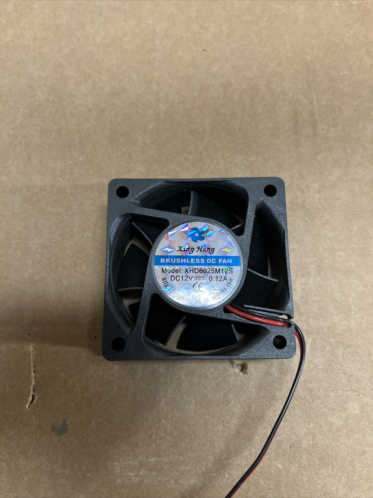 Cooling Fan DC 12V DC12V 60mm 60x60x25mm Xing Heng XHD6025M12S DC12V 0.12A Teste