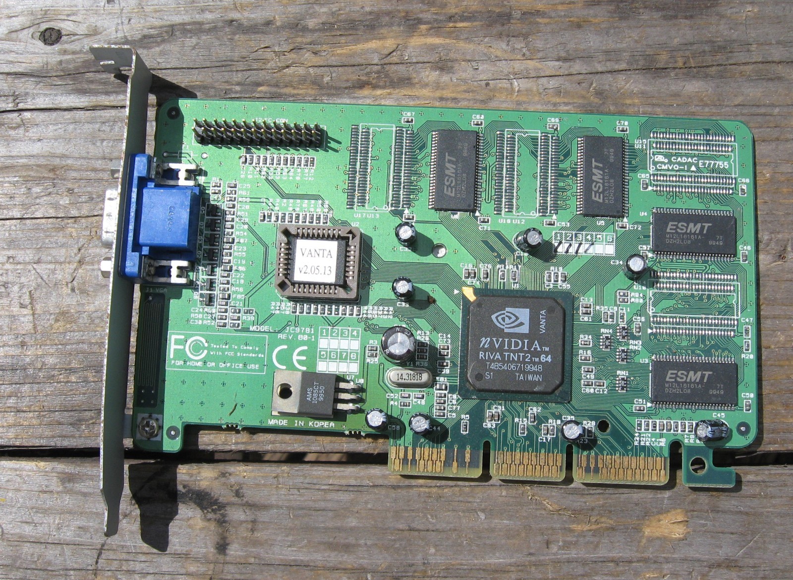 Vintage Jace Tech JC9781 Nvidia Riva TNT2 M64 VANTA 8MB AGP VGA