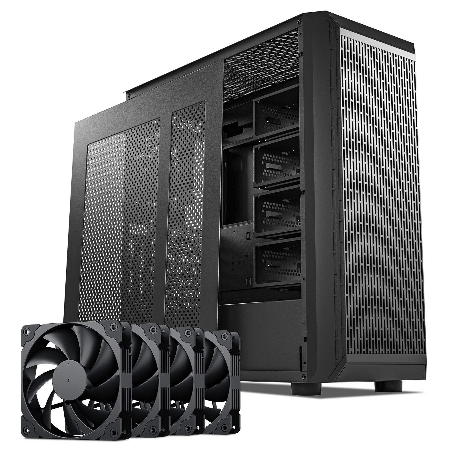 DARKROCK Classico Storage Master Case ATX Computer Case Mid Tower w/ 4x120mm Fan