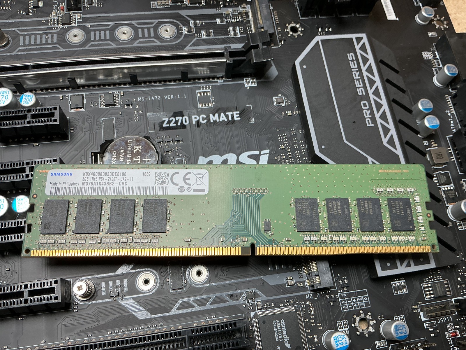 Z270 PC MATE Motherboard W/ Core i7-7700K CPU 4.20GHz 8GB RAM