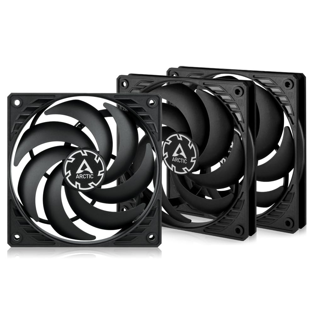 ARCTIC P12 Slim PWM PST (3 Pack) – PC Fans, 120mm Case 120 mm Pack), black