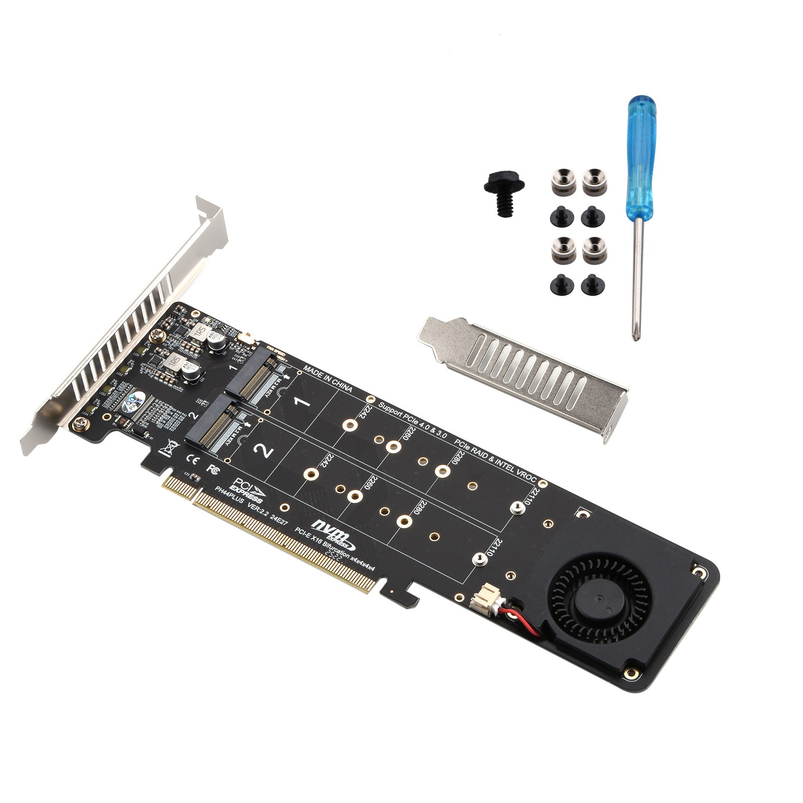 New Supports 4 Nvme M.2 SSD Expansion Split Card PCIE 4.0 x16 4 x 32Gbps