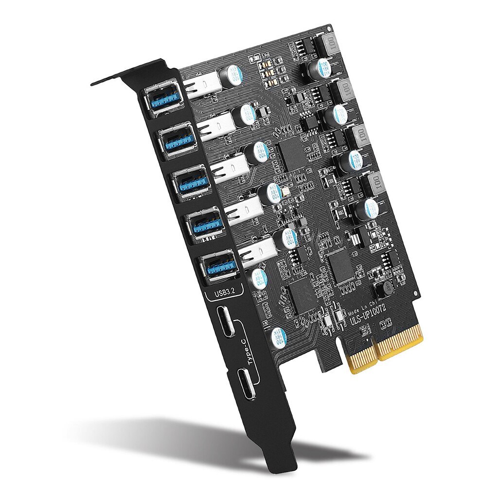 PCIe TO USB3.2 Gen2 Expansion Card Adapter with Type-C Type-E 19Pin 20Gbps