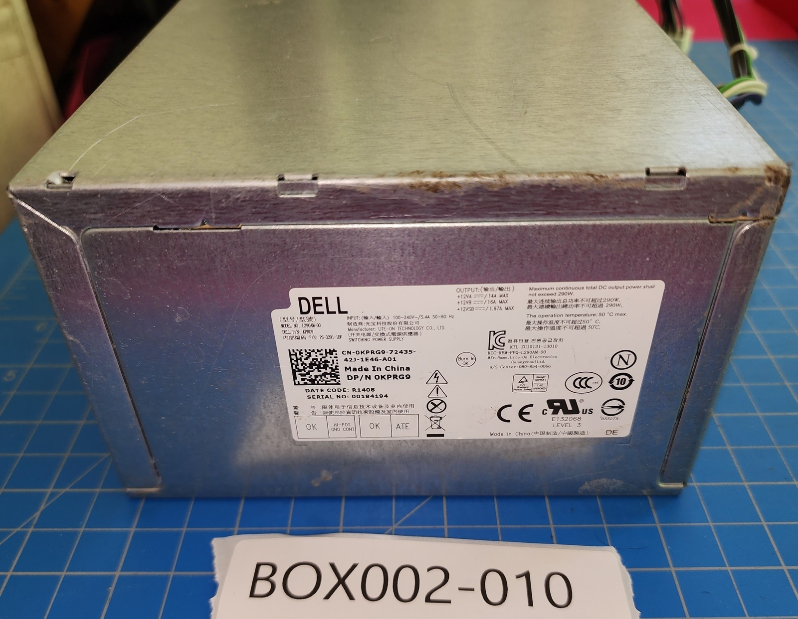 BOX002-010 Dell L290AM-00 290w Power Supply OptiPlex 3020 7020 9020 T1700 KPRG9