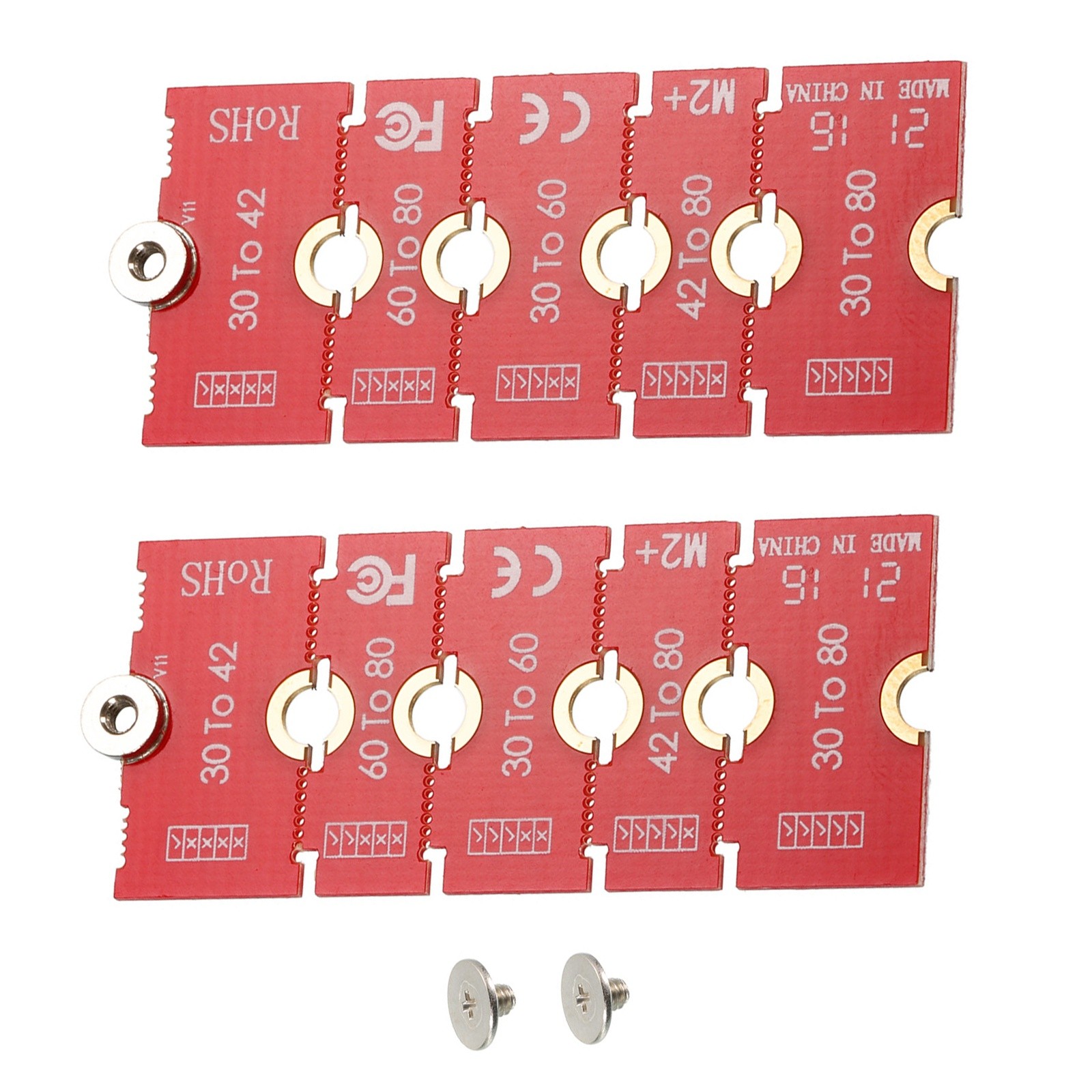 2Pcs M2+ M.2 NGFF/NVME Length Extend Adapter 2230, 2242, 2260, 2280 SSD Bracket