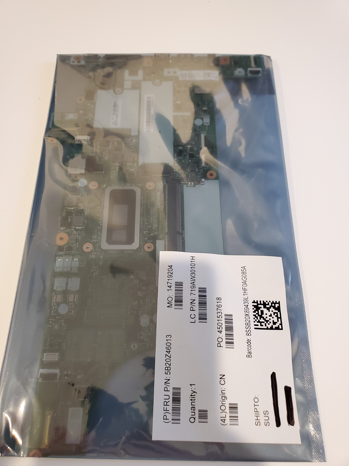Lenovo ThinkPad T14 Gen 1 Motherboard – Intel Core i5-10310U–16GB RAM–5B20Z46013