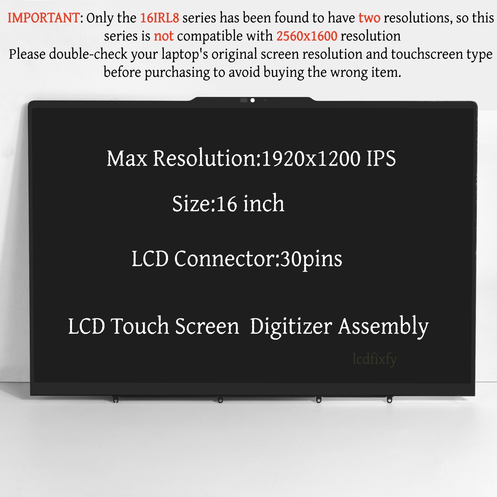 For Lenovo Yoga 7 16IRL8 16″ Complete LCD Screen Assembly Touch