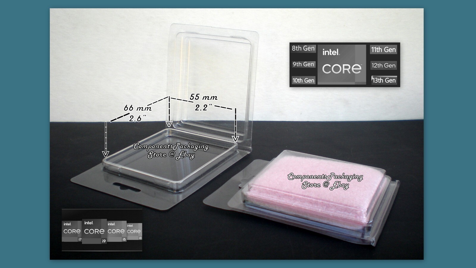 13th Gen Processor Packaging Case for LGA1700 13000 CPU – Lot of 10 25 40 80 125