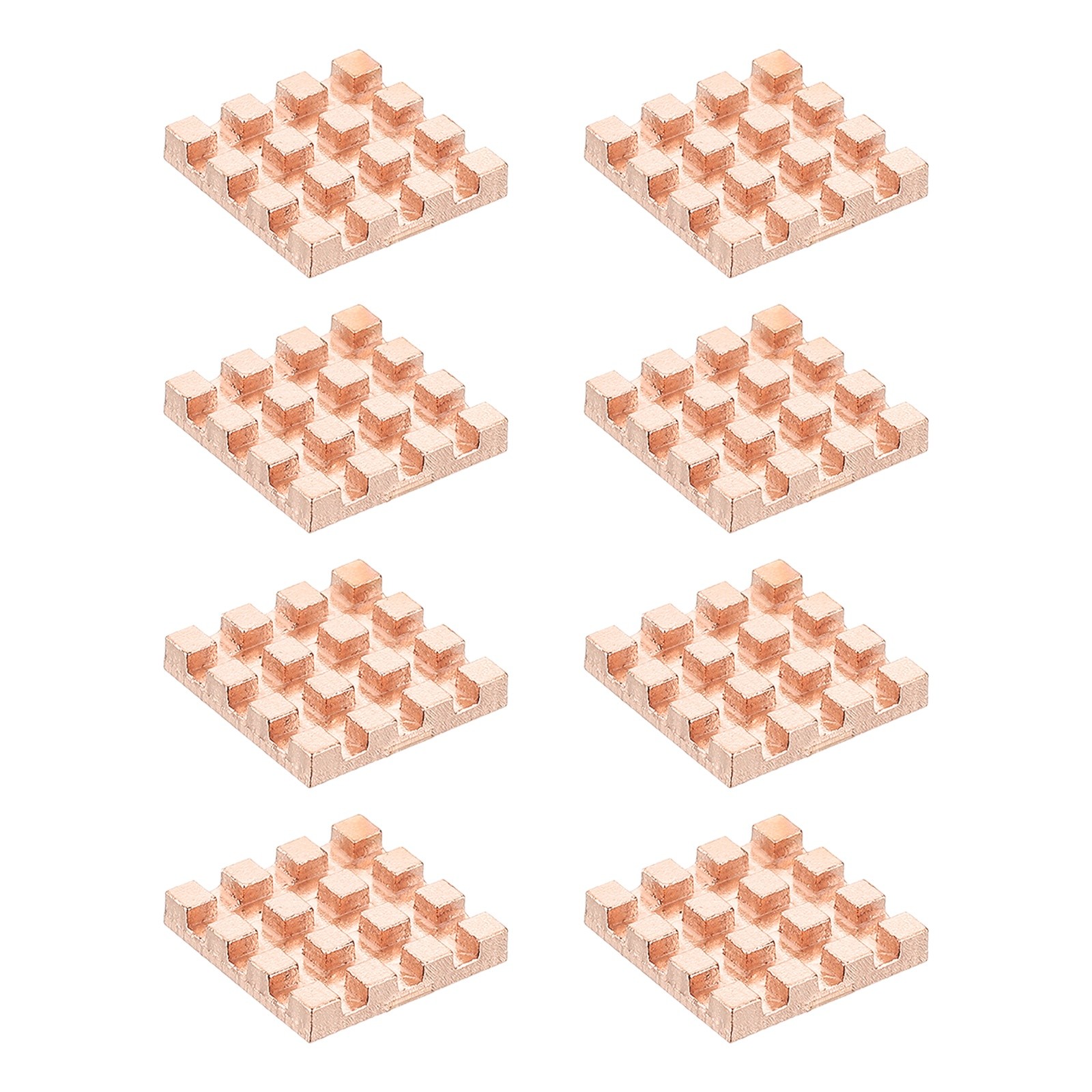 8 Pcs Copper Heatsink 12x12x2mm, Heat Sink Cooler Radiator for Raspberry Pi