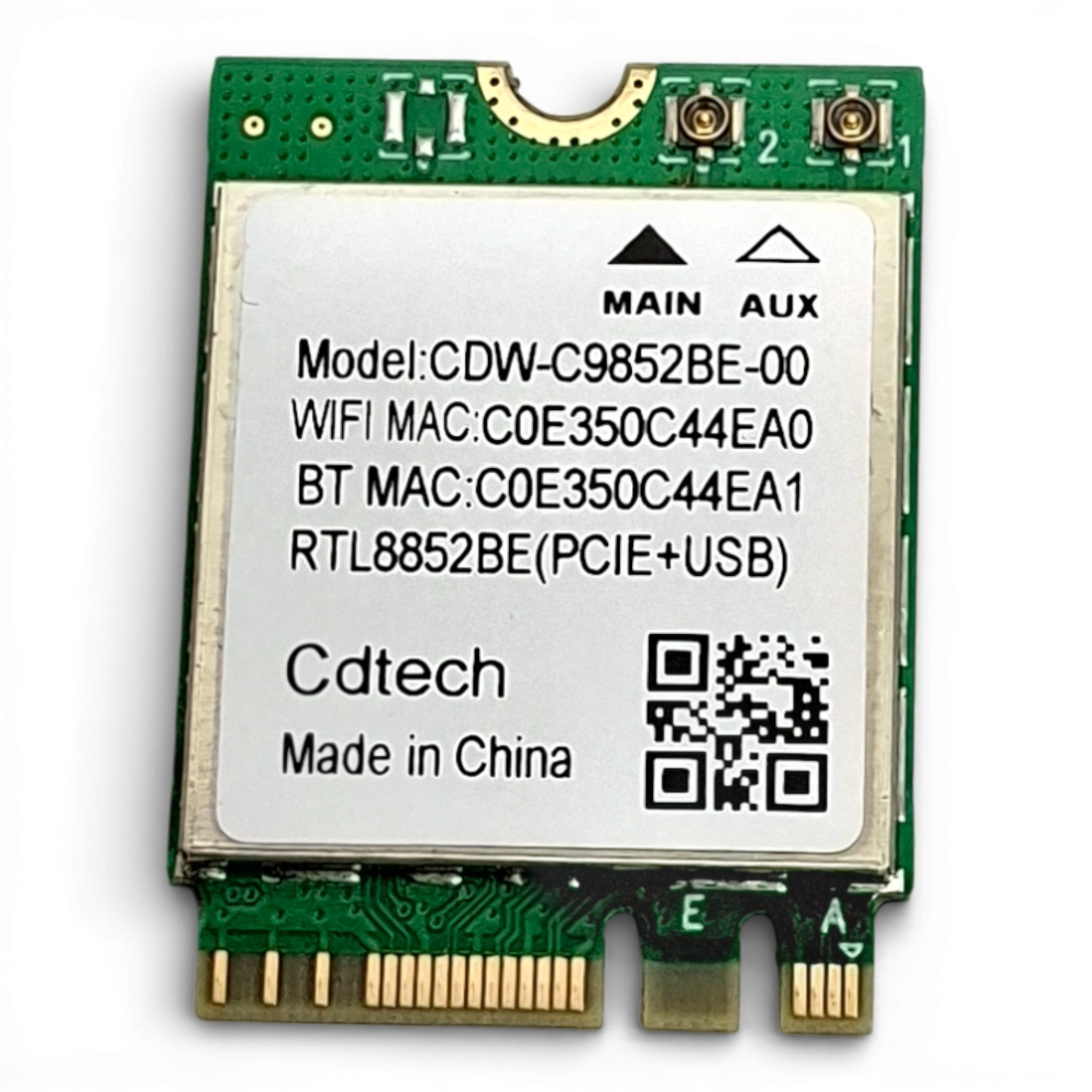 Realtek RTL8852BE m.2 2230 PCI-e 802.11AX WiFi 6 BLUETOOTH 5.0