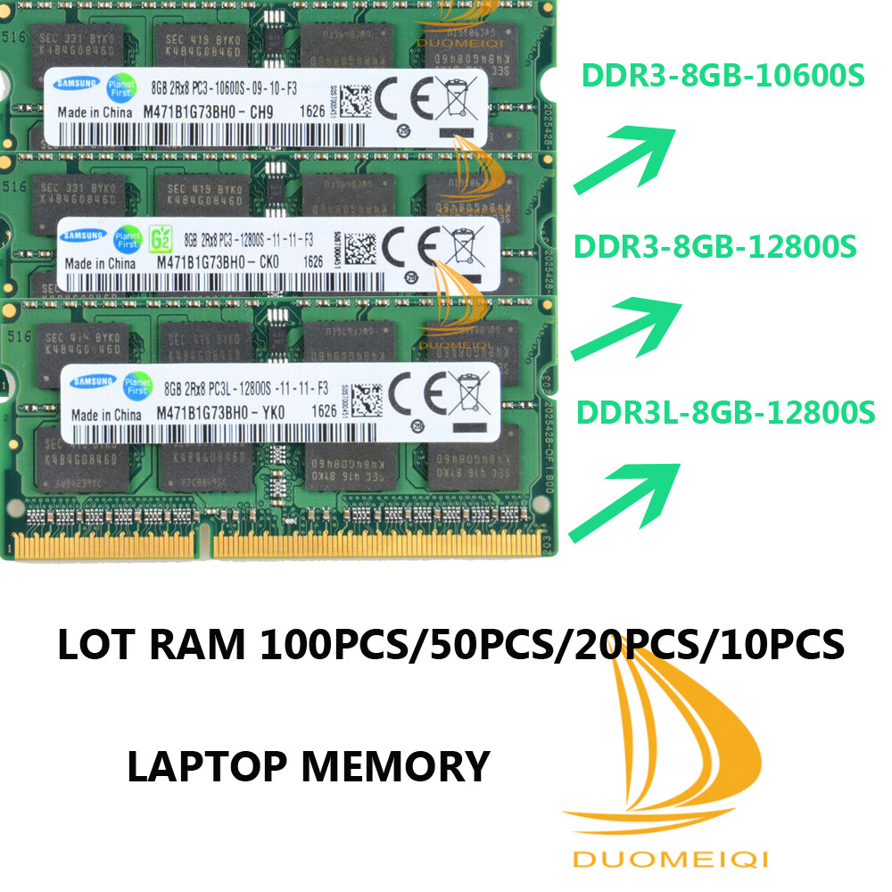 LOT 100PCS Samsung 8GB 2RX8 DDR3L / DDR3 12800L / 12800S / 10600S Laptop Memory