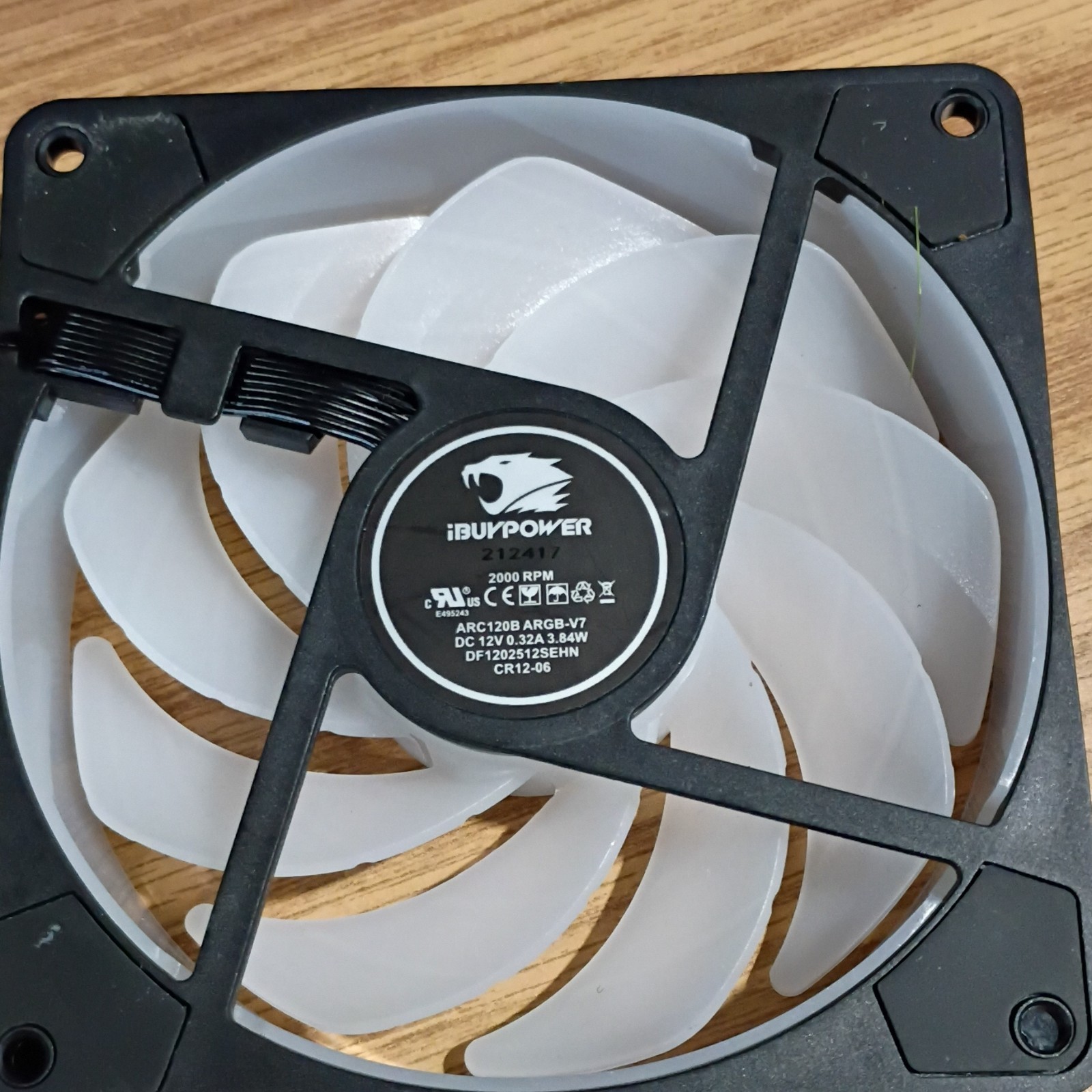 2 iBUYPOWER Computer Case Fans – Black Frame, White Blades, Black/White Color