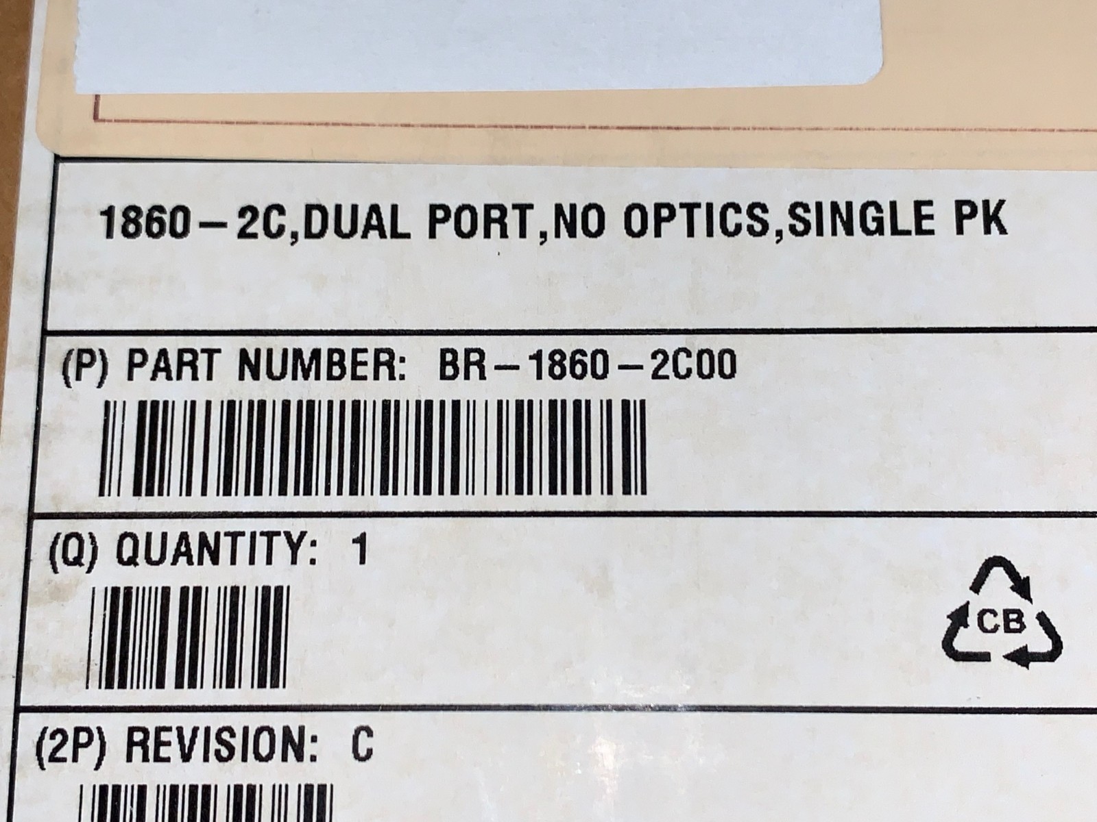1860-2C, DUAL Port, No Optics Single PK P/N:Br-1860-2C00 Brocade Network