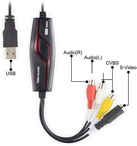 VHS to Digital Converter,Video Capture Card Device,VHS VCR Hi8 Mini DV to Mac…