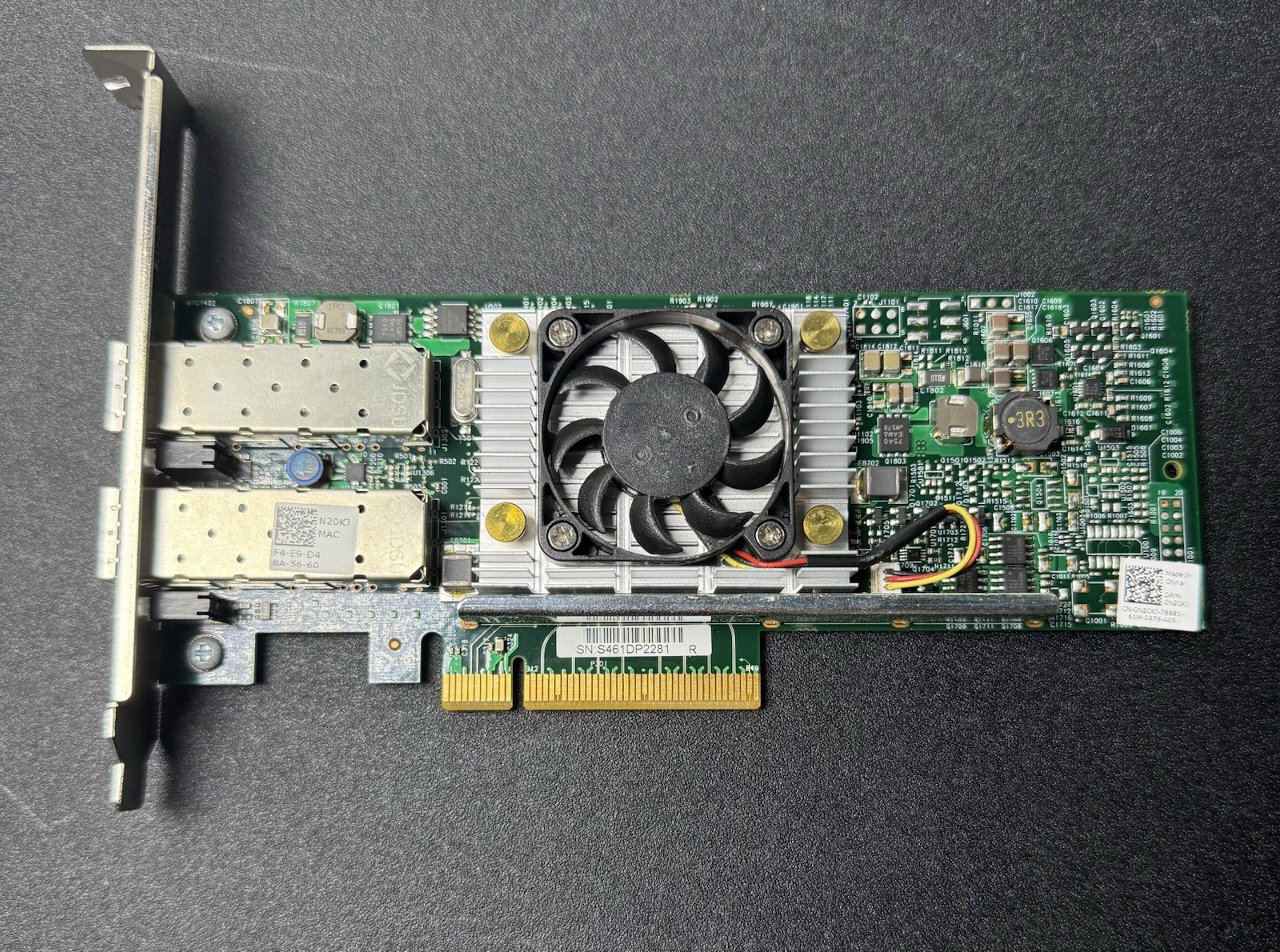 Dell Broadcom Dual-Port 10GbE SFP PCI-e Network Adapter – N20KJ