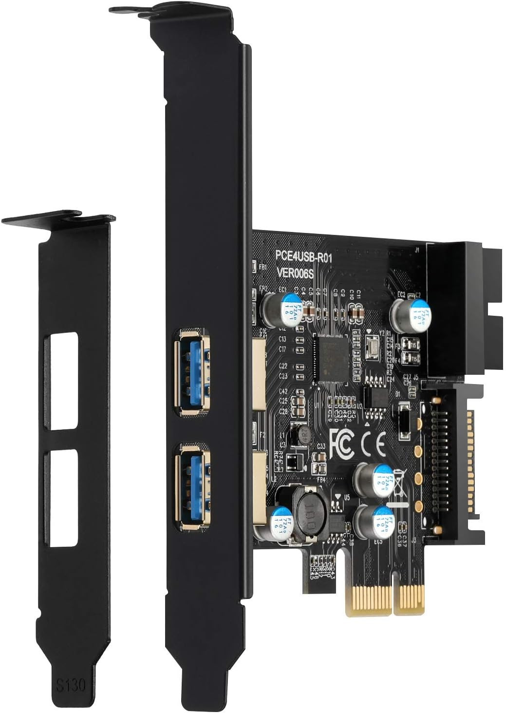 PCI E USB 3.0 Card PCI Express 1X 2 Ports with Internal 19 Pin USB 3.0 Connector