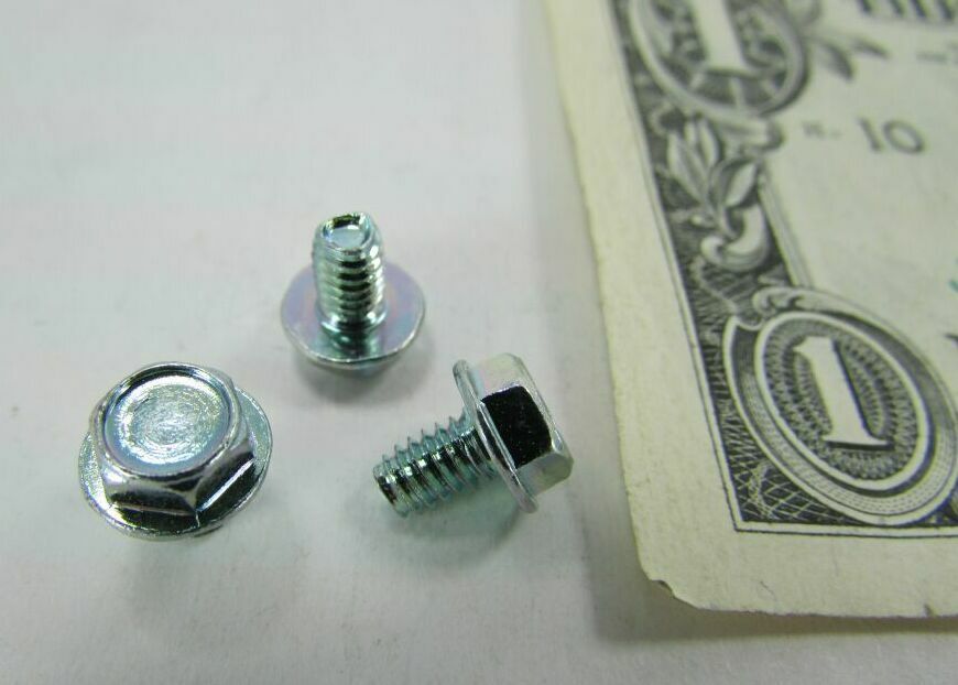 Lot 100 #8-32 x 1/4 Hex Washer Head Self Threading Machine Screws Thread Forming