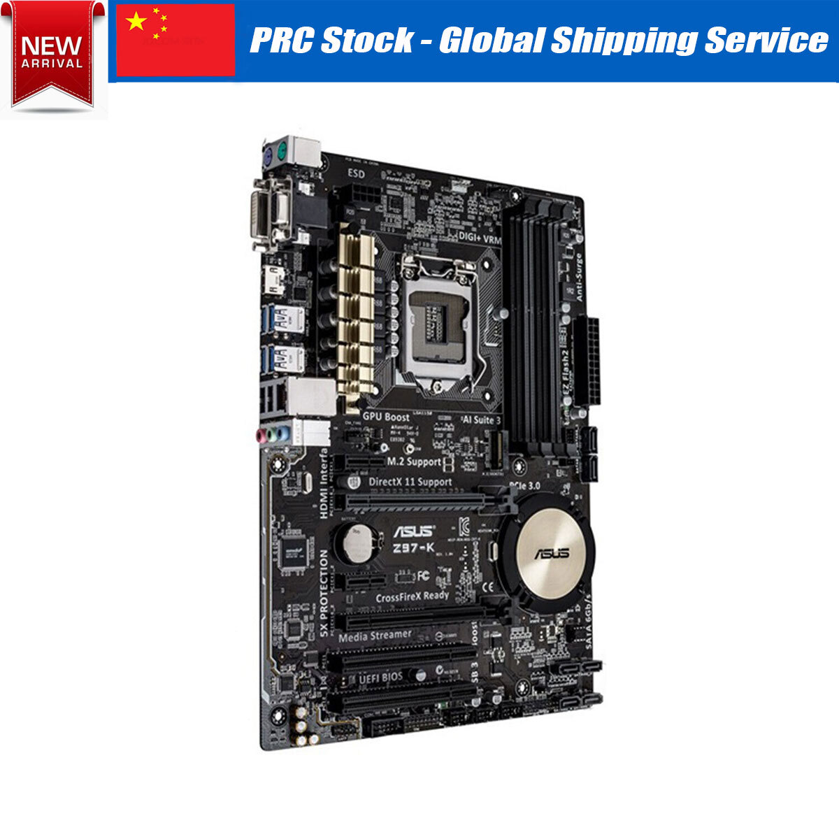 ASUS Z97-K LGA 1150 Motherboard DDR3 RAM Intel Z97 SATA III HDMI M.2 USB 3.0