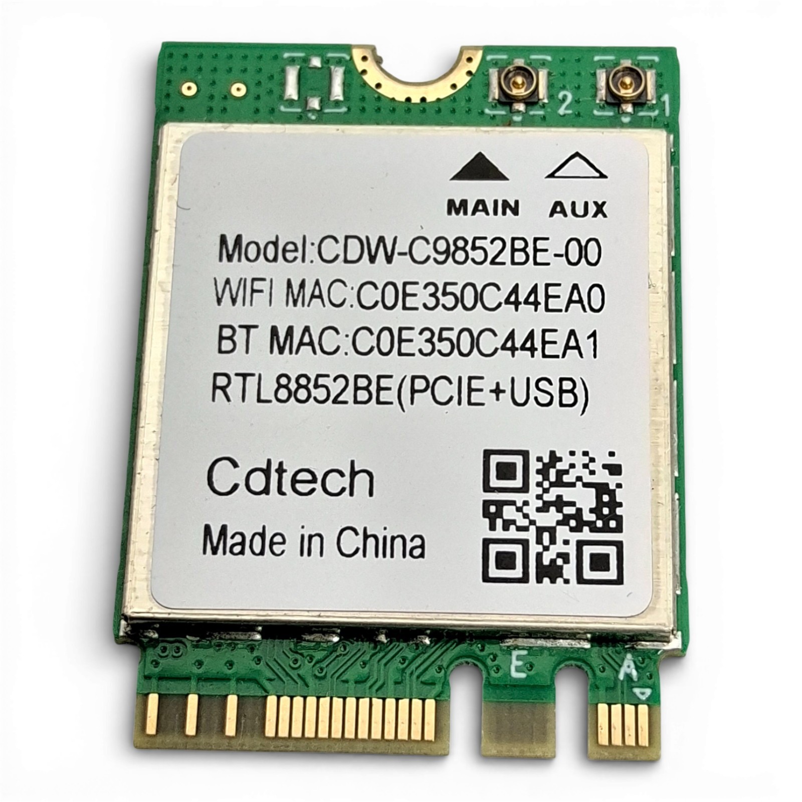 Realtek RTL8852BE m.2 2230 PCI-e 802.11AX WiFi 6 BLUETOOTH 5.0