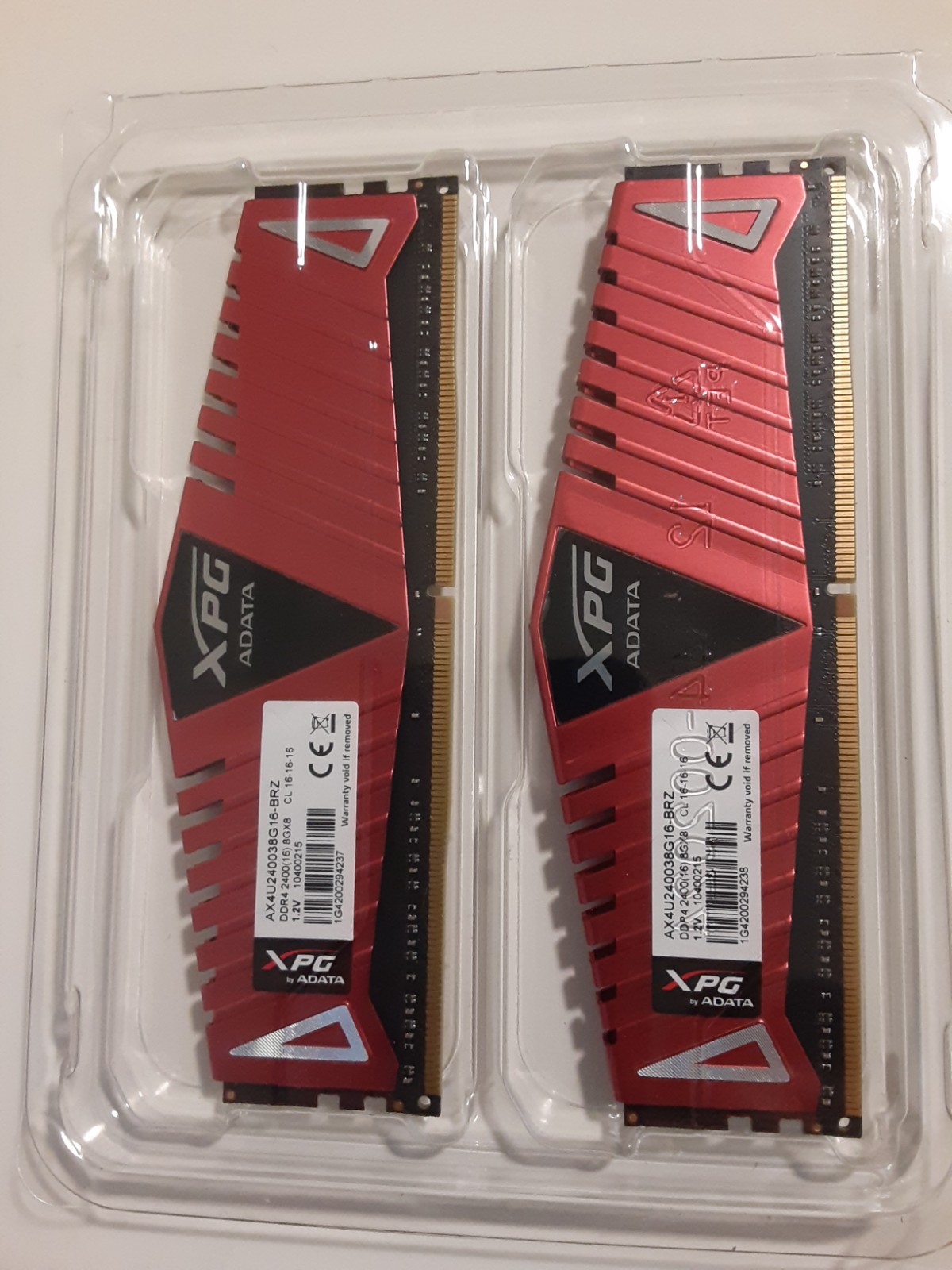 ADATA XPG 16GB (2x8GB) RAM DDR4 2400MHz AX4U240038G16-BRZ Previously used.