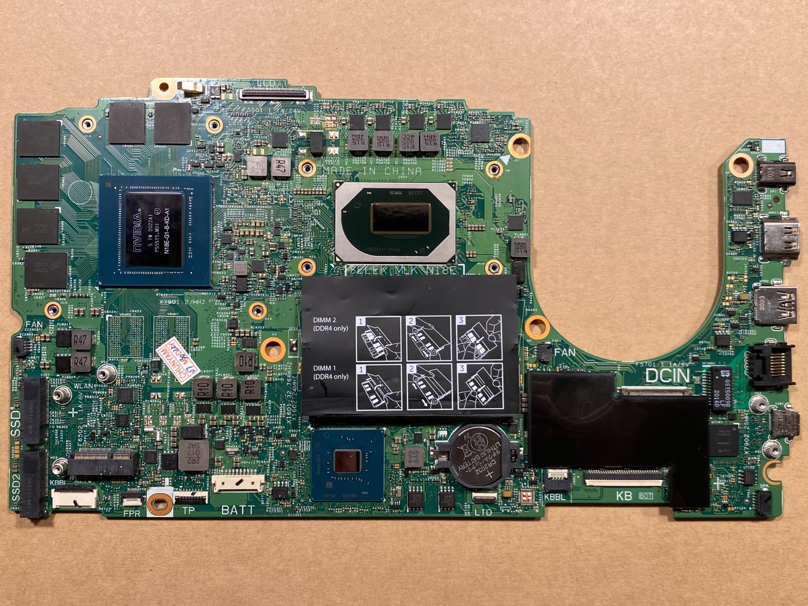 NEW Dell G3 3500 G5 5500 Motherboard Intel i7-10750H Nvidia RTX 2060 C36JF
