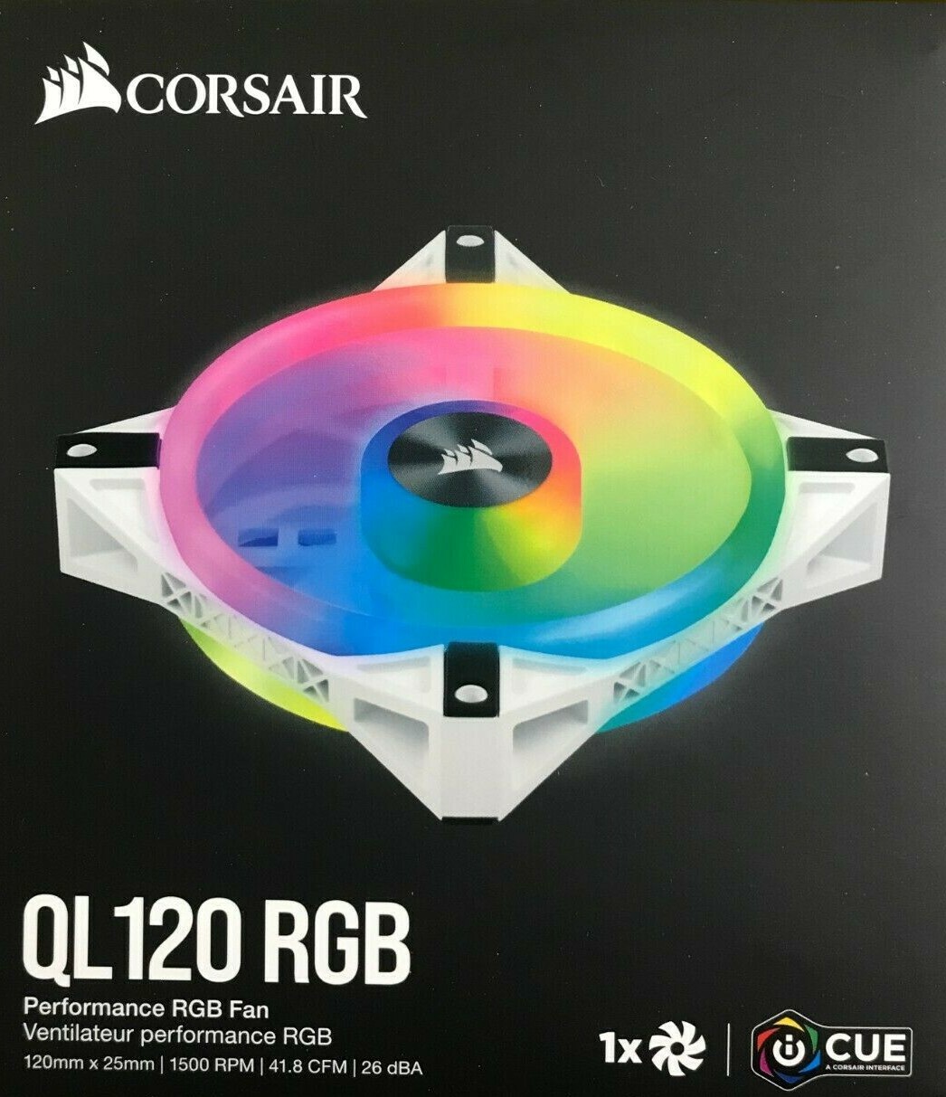 Corsair – CO-9050103-WW – iCUE QL120 RGB 120mm PWM White Fan – Single Pack