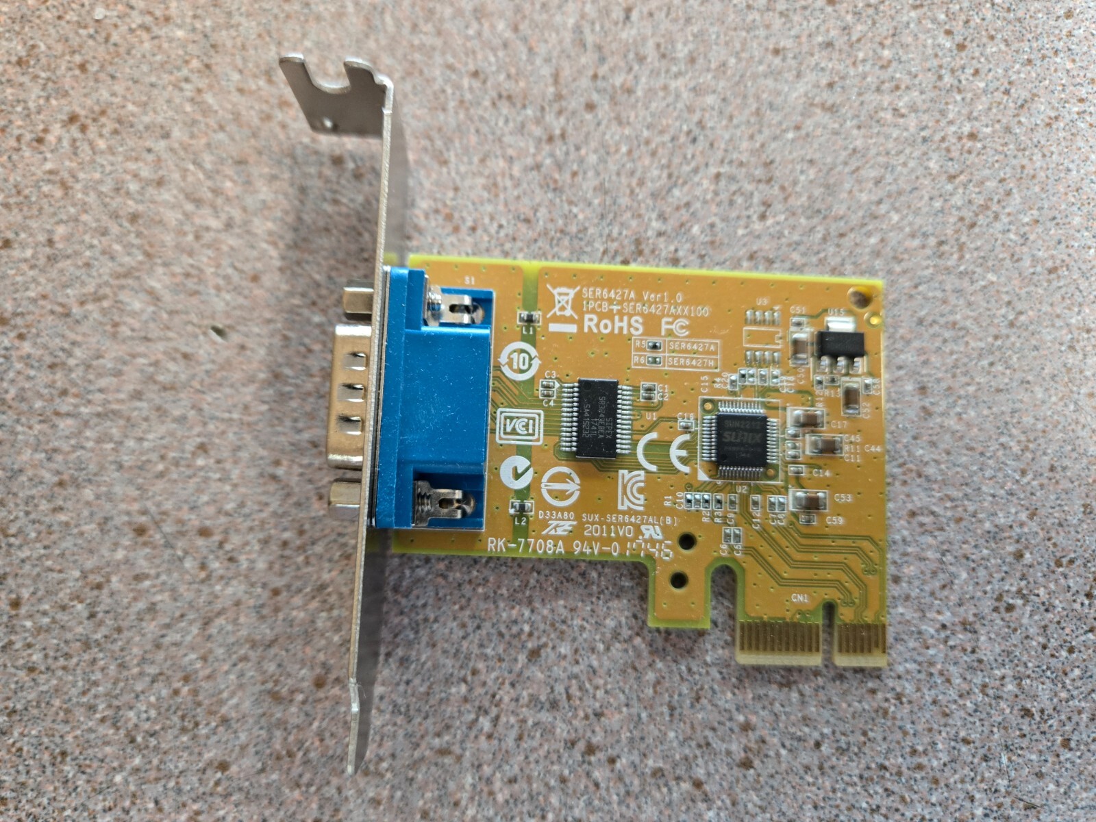 Dell Sunix DB9 Serial Port RS-232 PCIe Interface Low Profile Card
