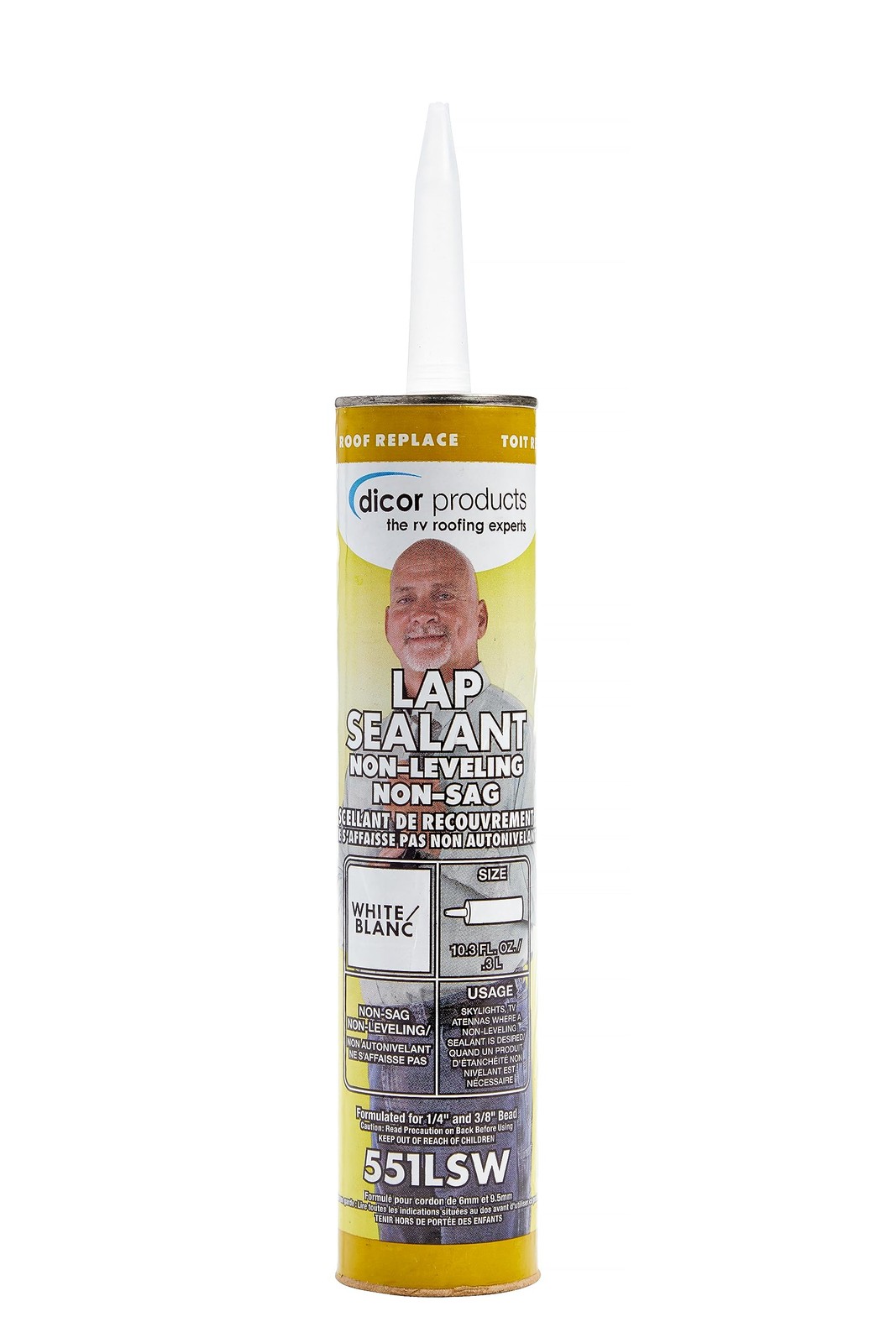 Dicor 551LSW-1 HAPS-Free NON-Leveling Lap 10.3 Fl Oz (Pack of 1), White