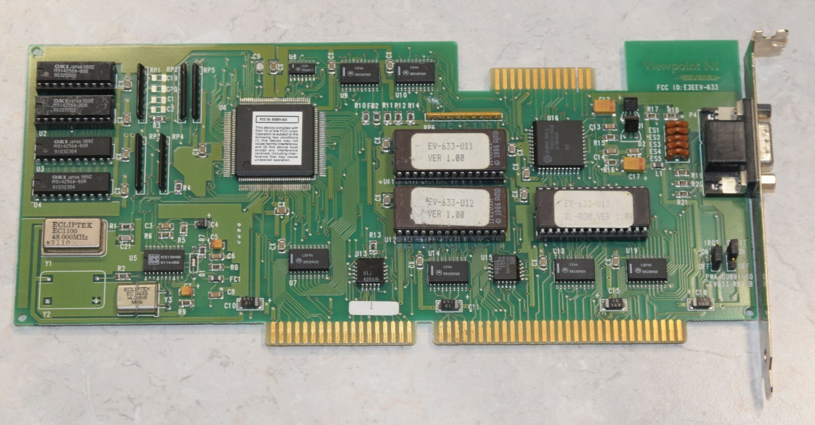 Everex Viewpoint NI PWA-00891-00 EV633 E3EEV-633 ISA Full Height Video Card