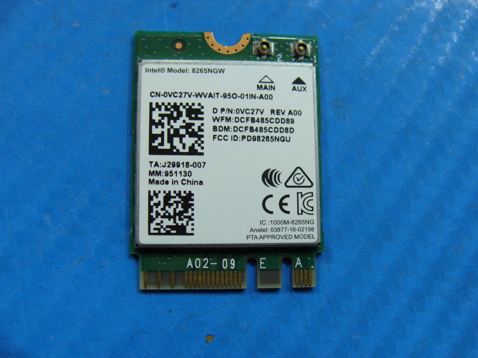Dell Latitude 5290 2in1 12.3″ Genuine Laptop Wireless WiFi Card 8265NGW VC27V