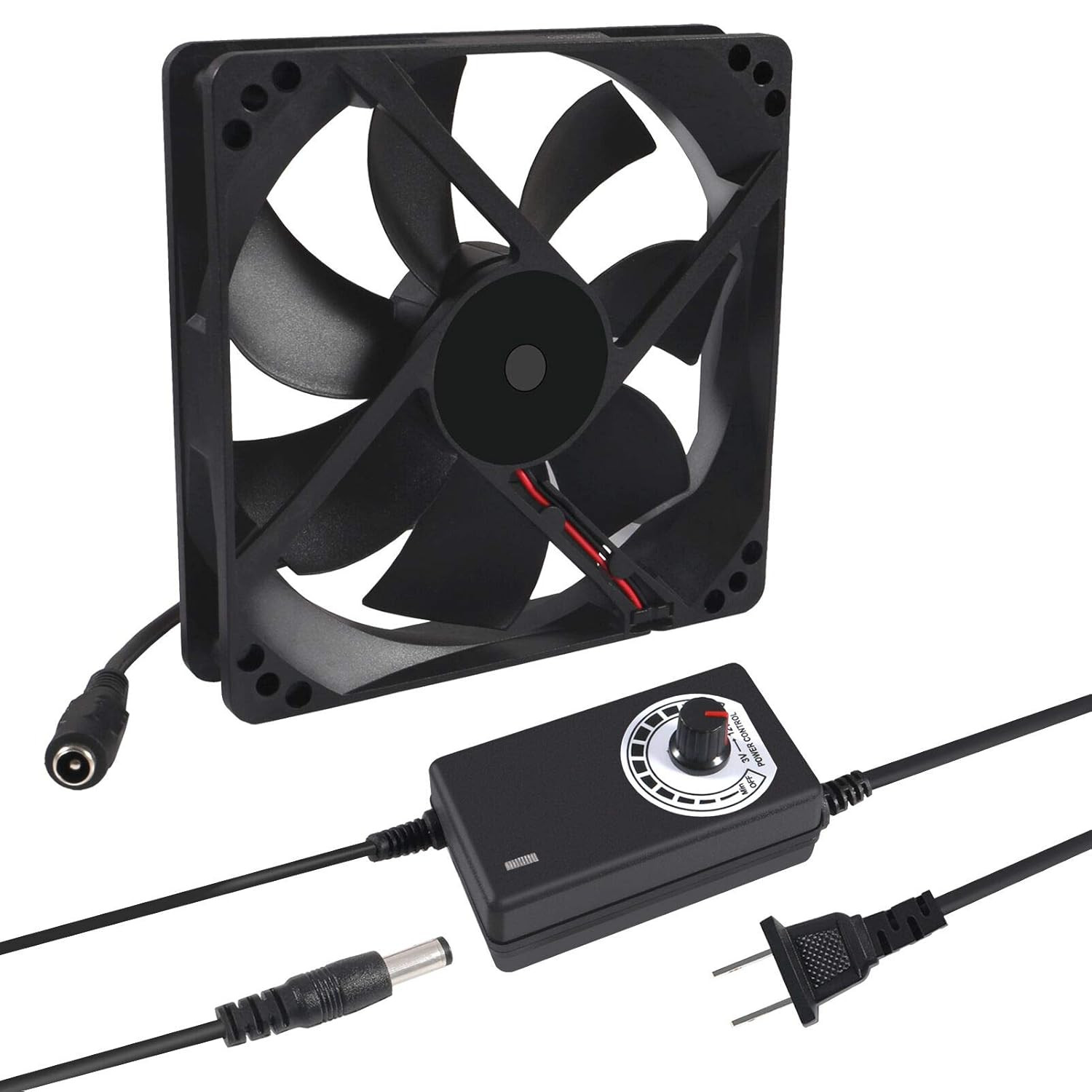 120Mm X 25Mm 110V 220V AC Powered Cooling Fan with Speed Controller 3V to 12V, 1