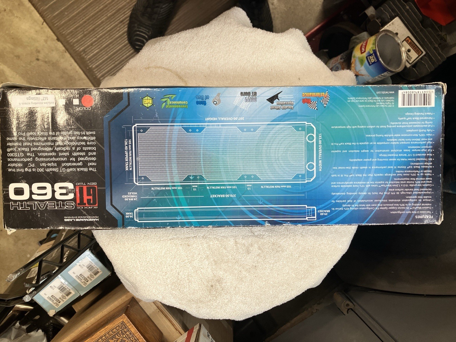 PC RADIATOR for GAMING PC. 133mm wide x 370mm long x 30mm thick