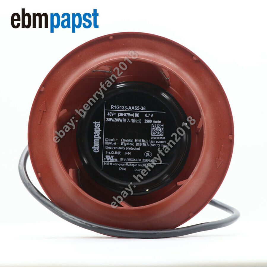 Ebmpapst R1G133-AA65-36 Centrifugal Fan DC48V 0.7A 28W φ133 For Air Purifier Fan