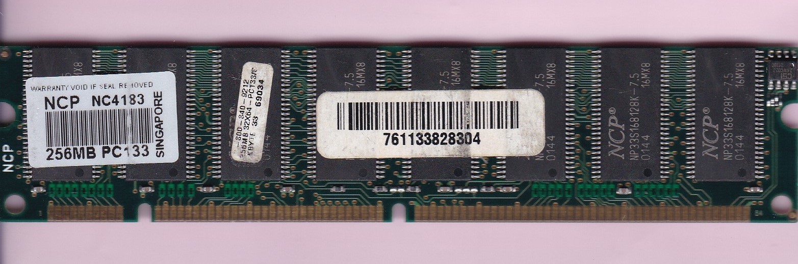 256MB PC133 KBYTE NCP NC4183 Desktop Ram Memory Stick PC-133 32Mx64 SDR DIMM