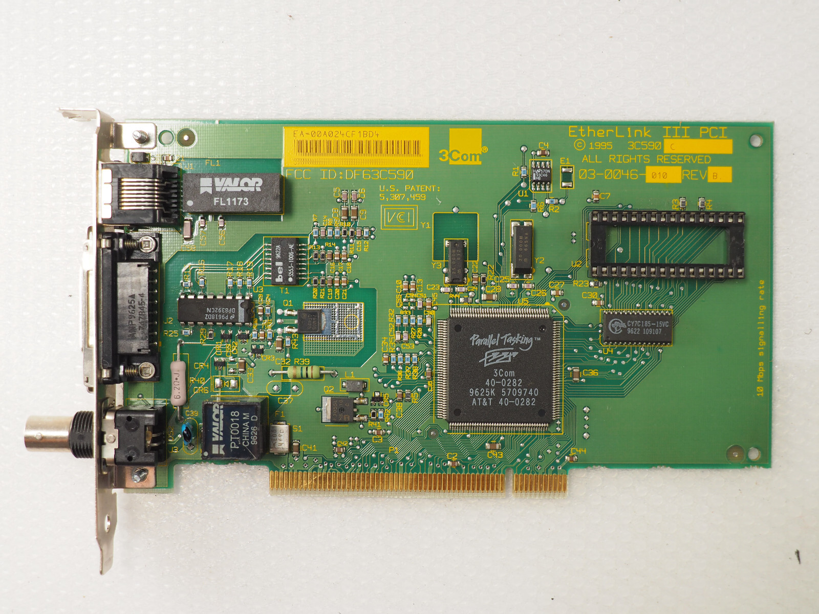 3COM ETHERLINK III PCI 03-0046-010 00009532 BNC MIDI RJ45 PCI Card