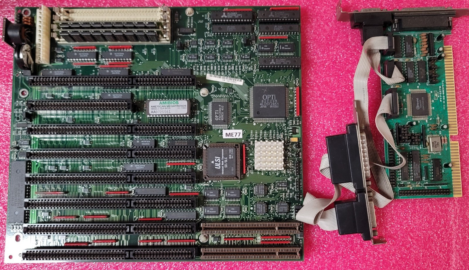 Opti Motherboard, AMD Am486 66MHz , 8MB RAM, Copro for DOS Retro Gaming #ME77
