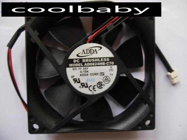 ADDA AD0824HB-C70 FAN 24VDC 0.24A 2.88W 80*80*20MM 2Pin