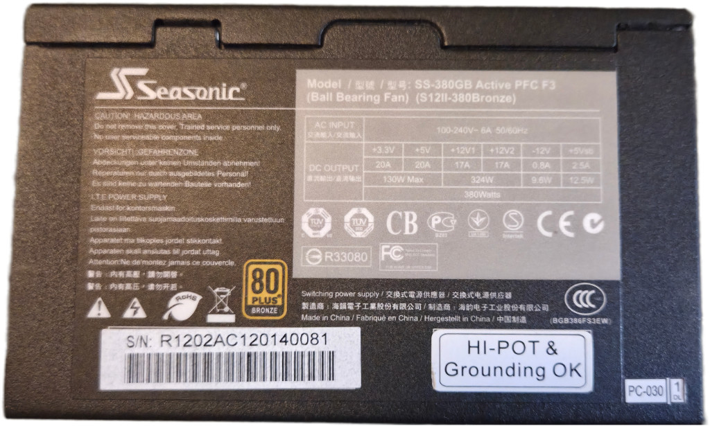 Seasonic G-360 SSR-360GP 360W 80 Plus Gold ATX Power Supply with Box