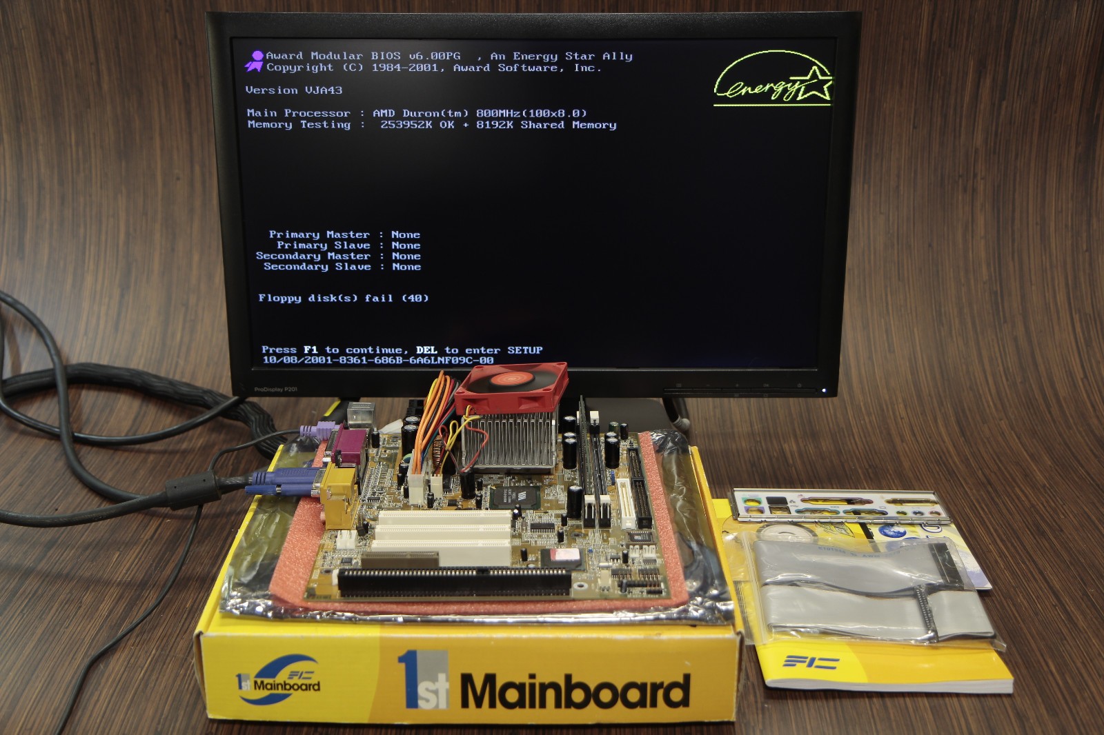 FIC 1st Mainboard AE31 KAE1910794 SOCKET A 462 AMD Motherboard w/ Duron 800MHz